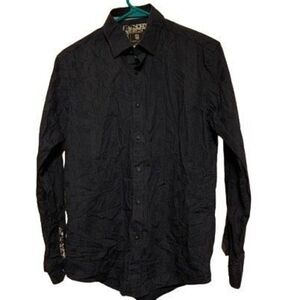 Steel & Jelly Size Small Blue White Dots Long Sleeved Button Shirt